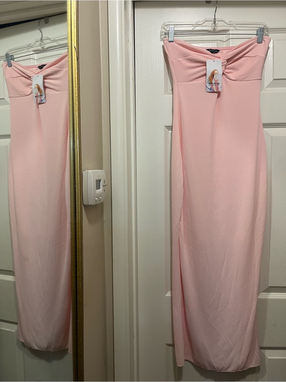 Off-Shoulder Light Pink Maxi Dress - Classic Women’s Evening Gown